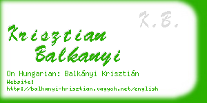 krisztian balkanyi business card