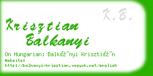 krisztian balkanyi business card